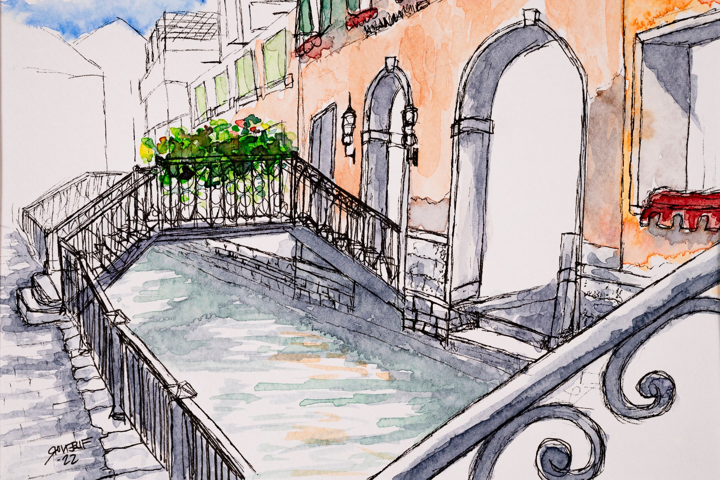 original pen+ink / watercolors