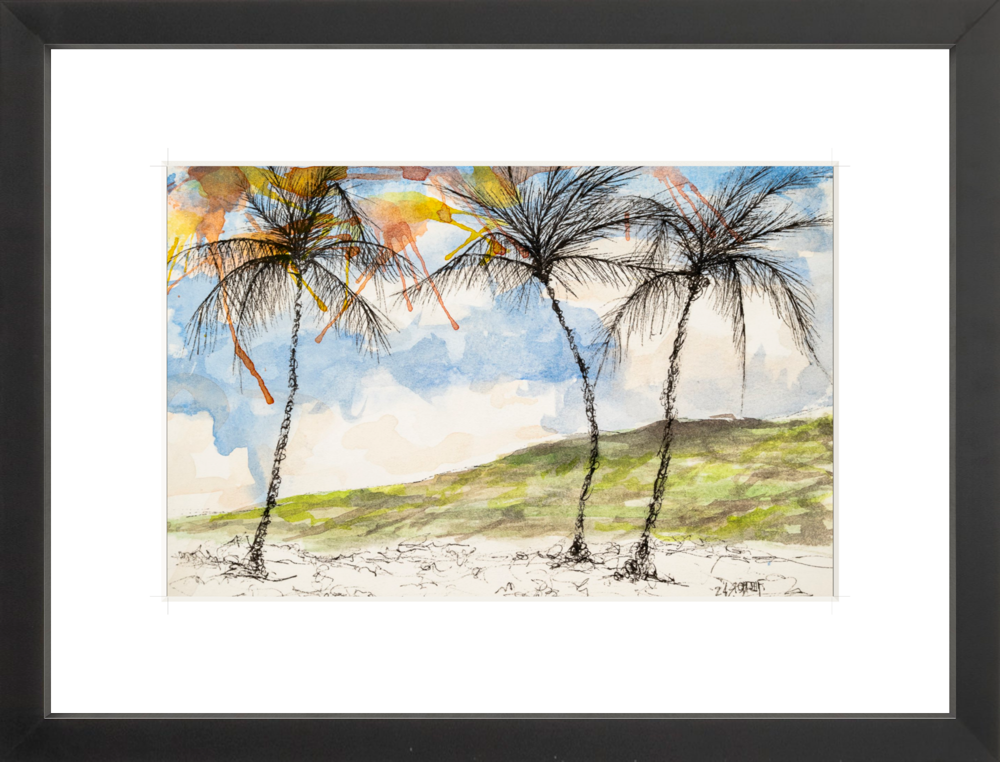 #Framed Print_12x8"_Black