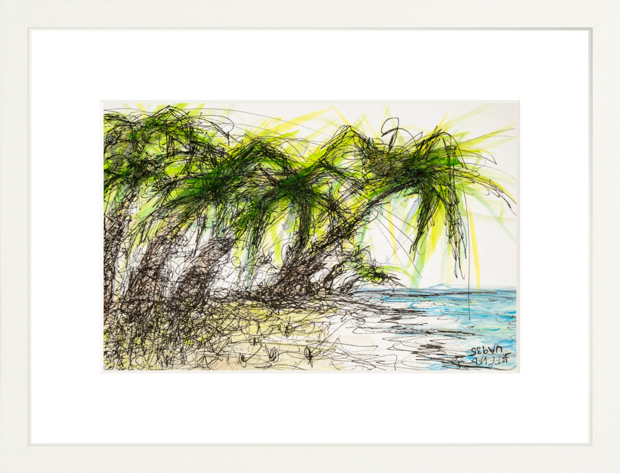 #Framed Print_12x8"_White