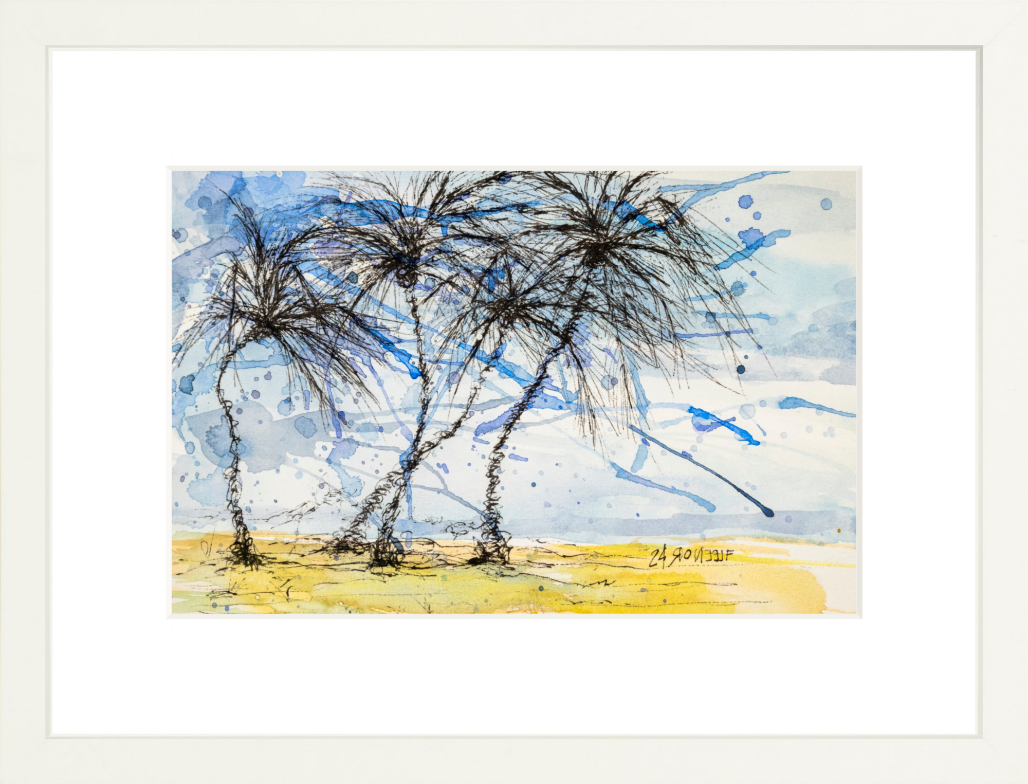 #Framed Print_12x8"_White