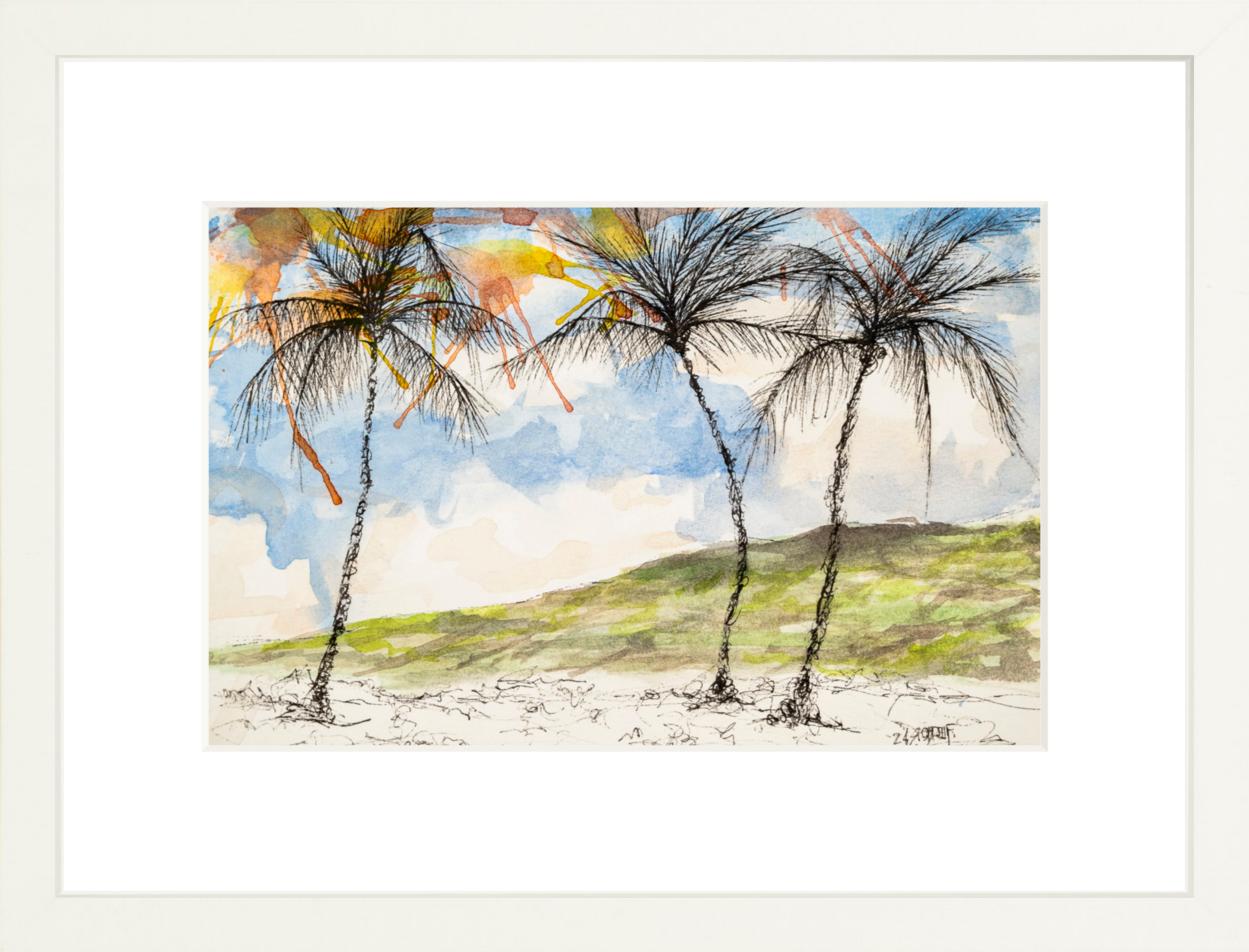 #Framed Print_12x8"_White