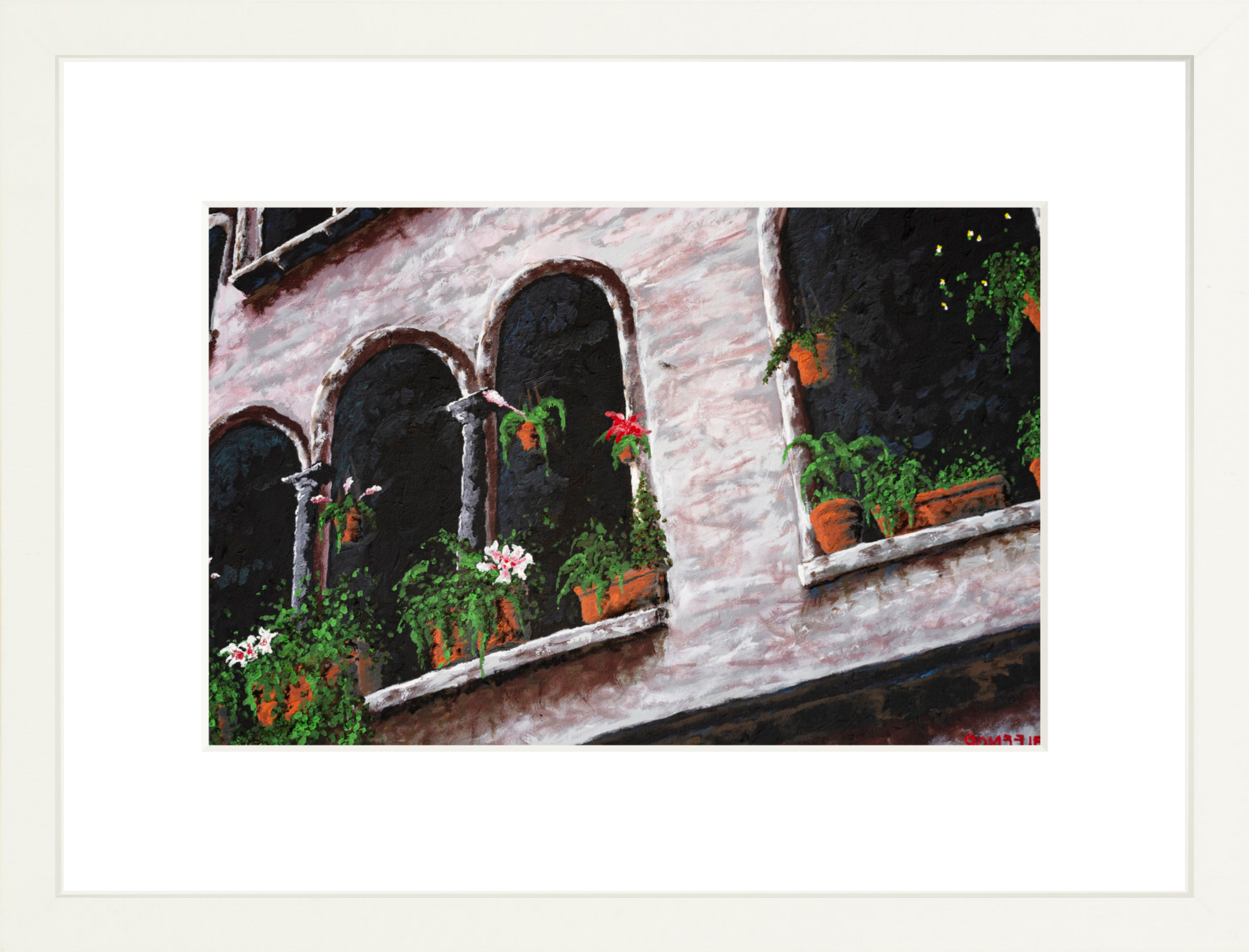 #Framed Print_12x8"_White