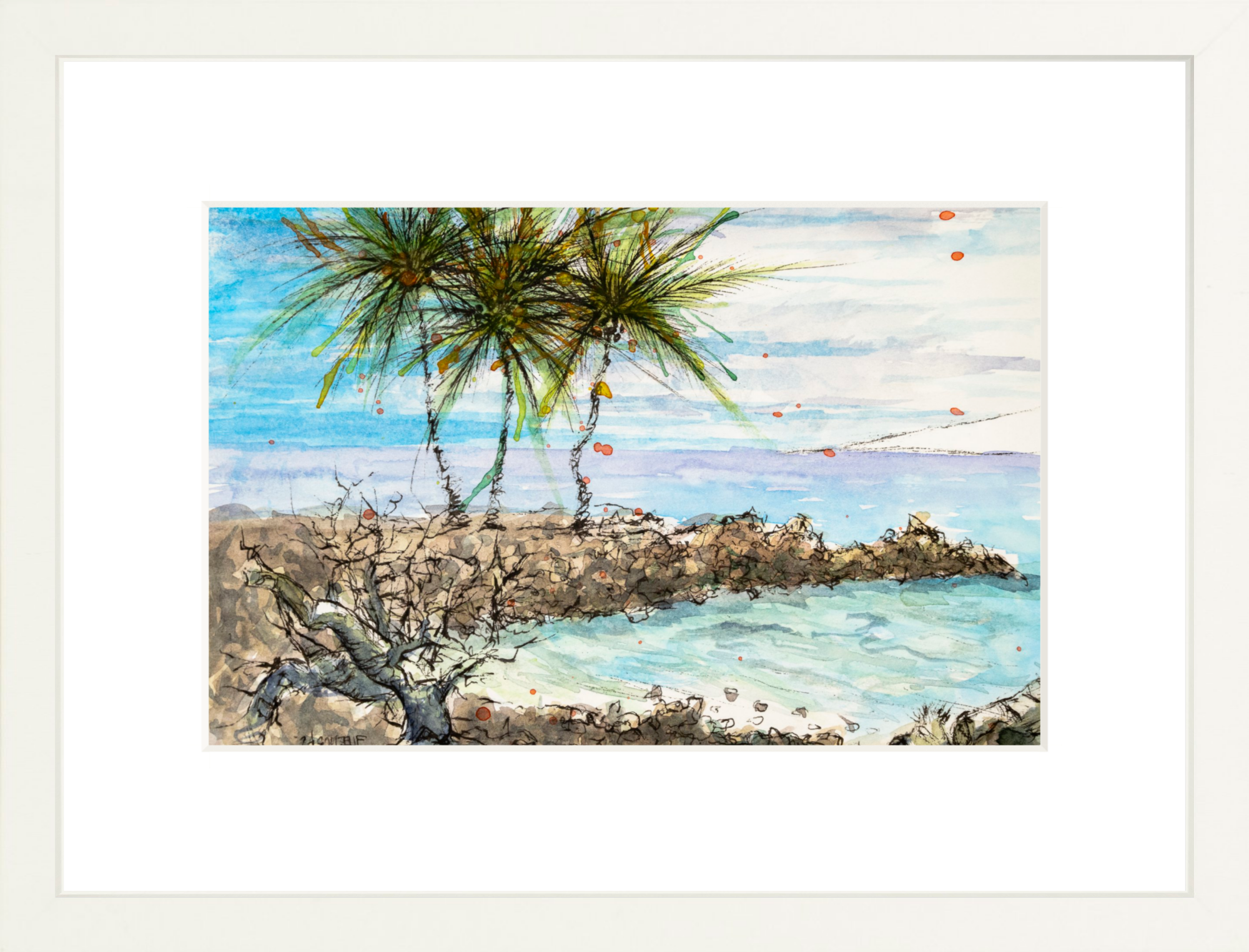 #Framed Print_12x8"_White