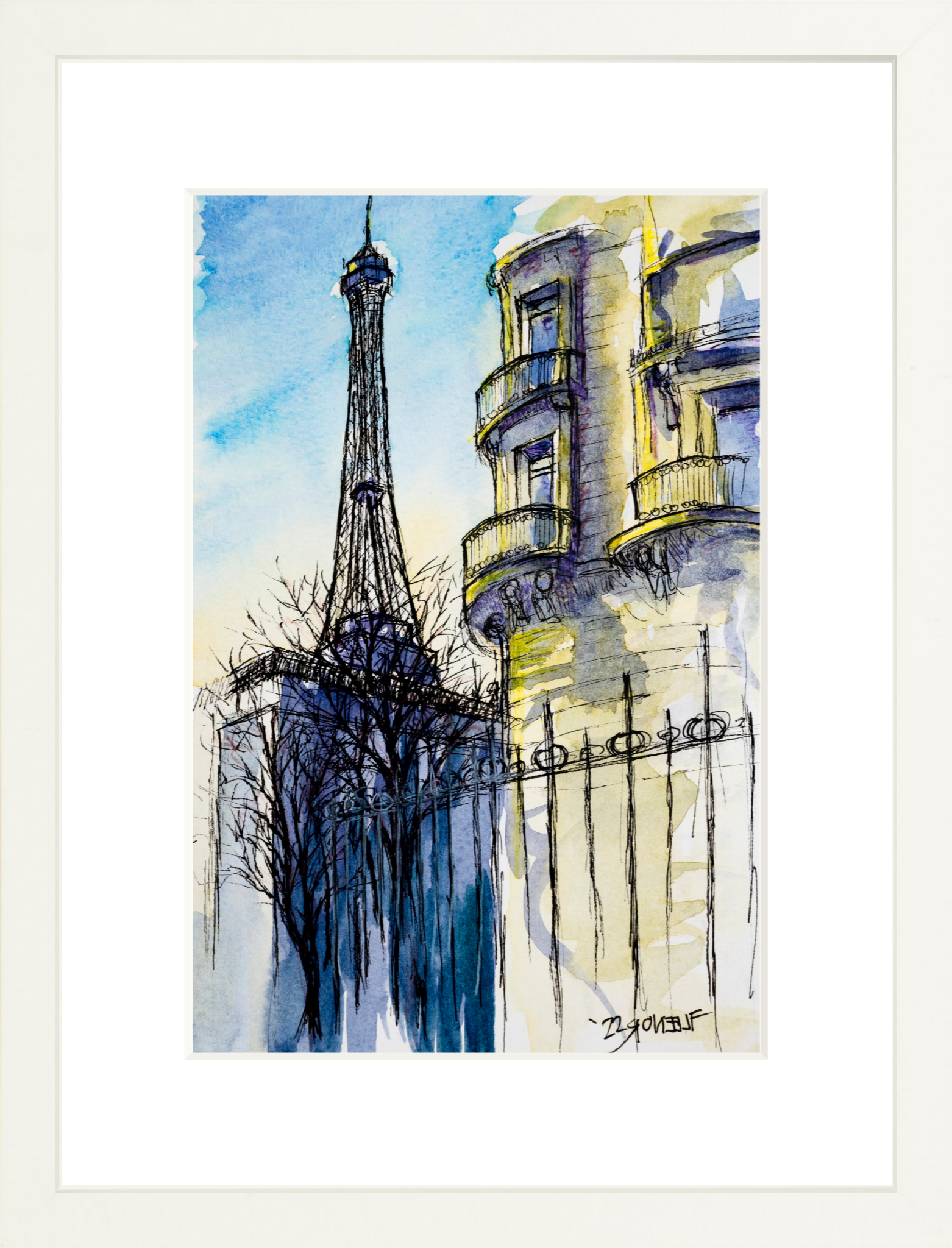 #Framed Print_8x12"_White