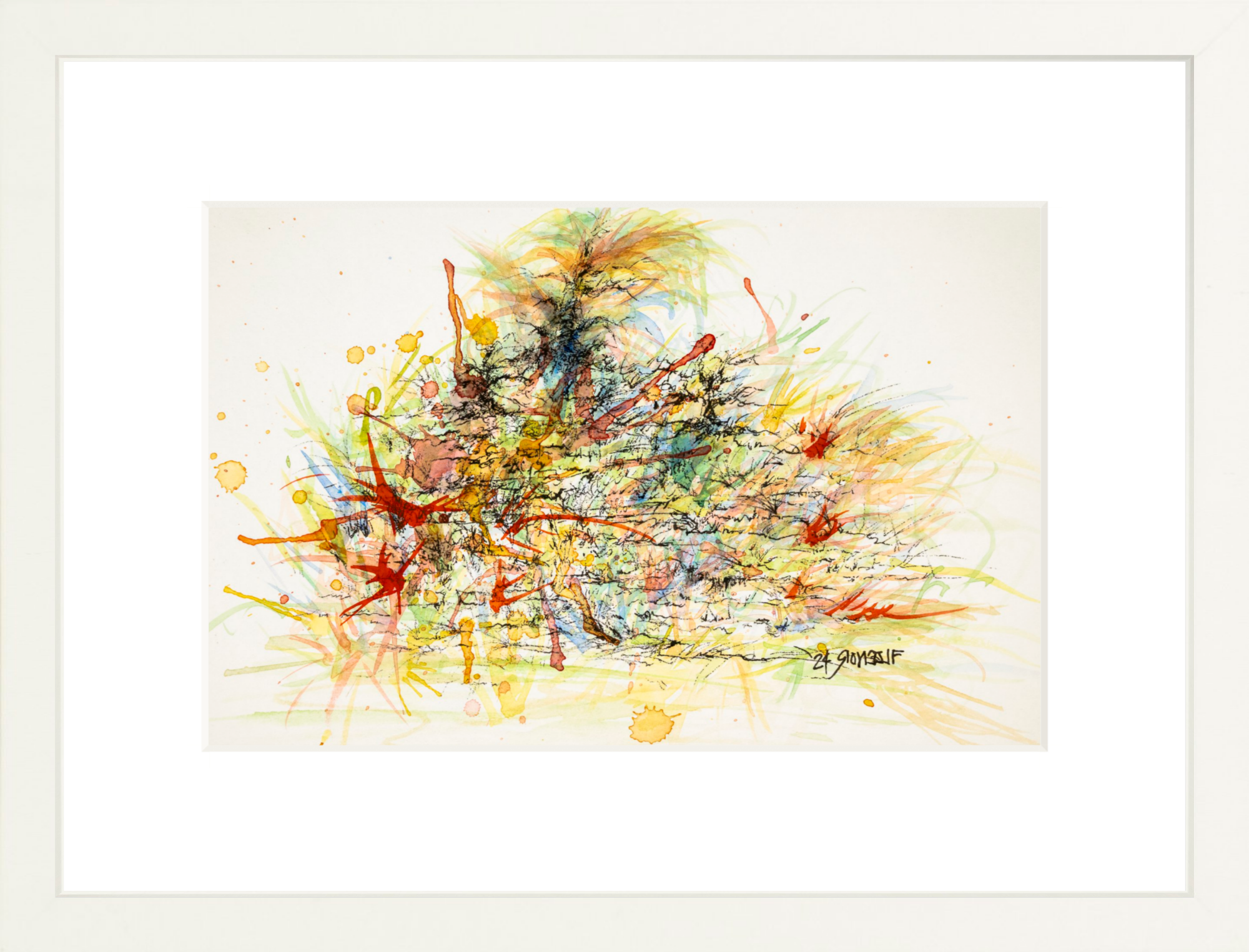 #Framed Print_12x8"_White