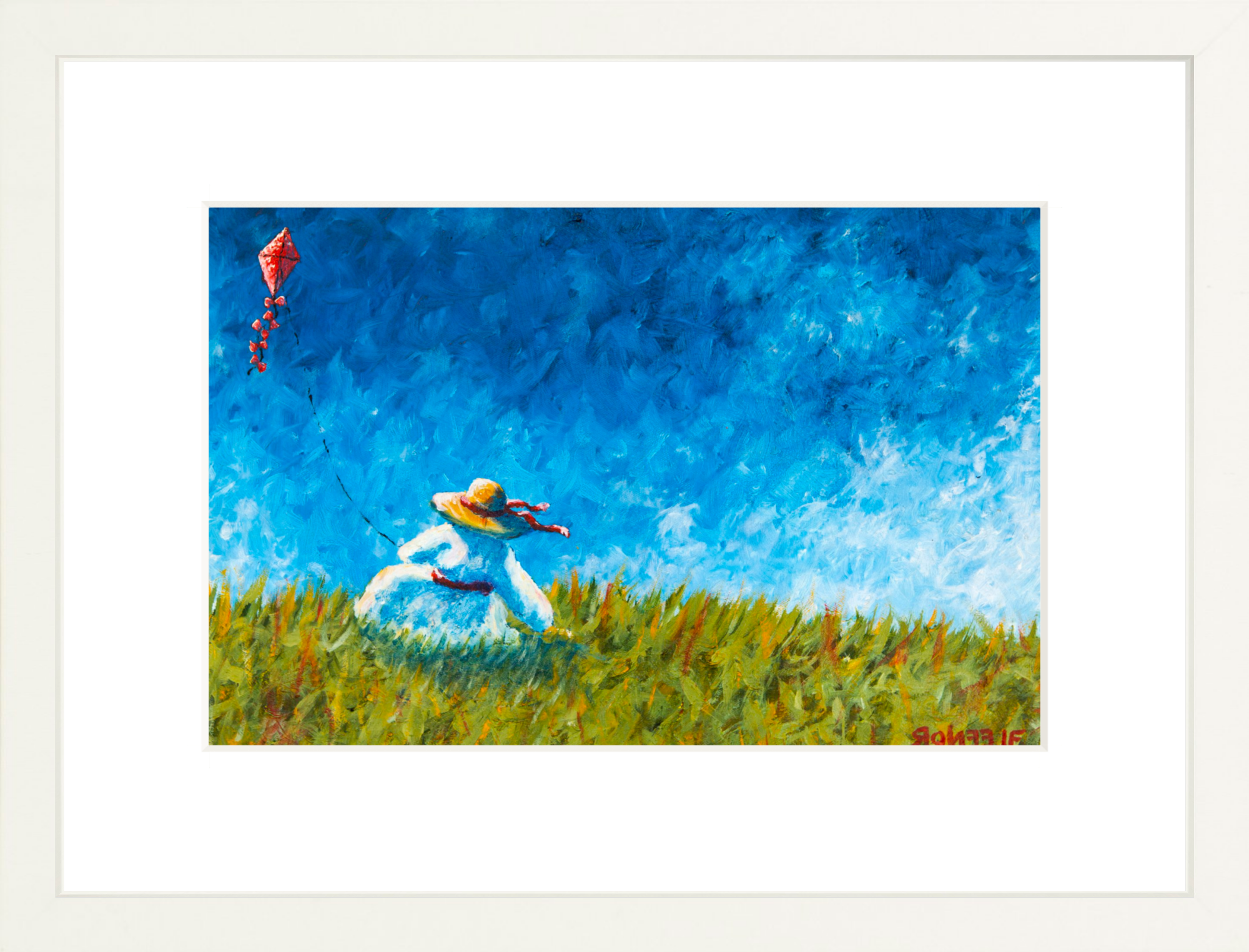 #Framed Print_12x8"_White