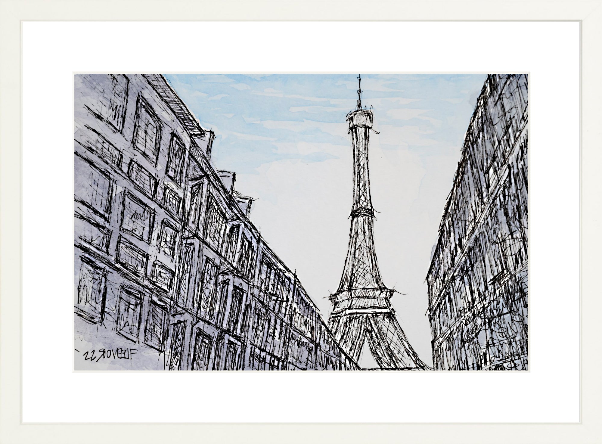 #Framed Print_12x18"_White